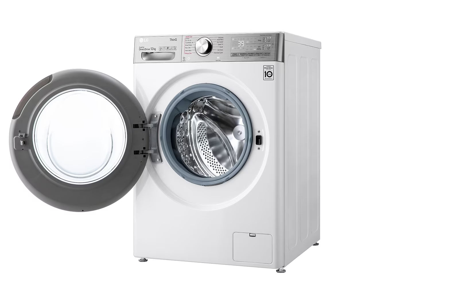 Masina de spalat rufe frontala LG F4WV912AT, AI DD™, Abur, Dozator spalare, 1400 rpm, 12 kg, alb