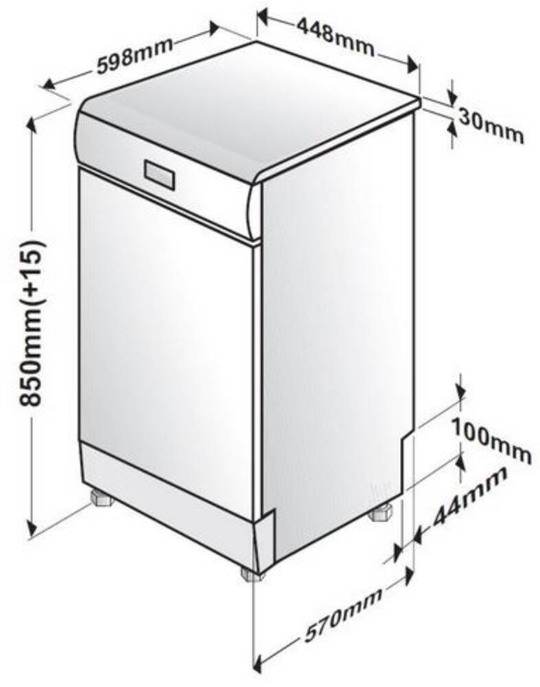 Masina de spalat vase independenta Grundig GSF41825X, clasa E, 45 cm, 8 programe, 11 seturi, Inox