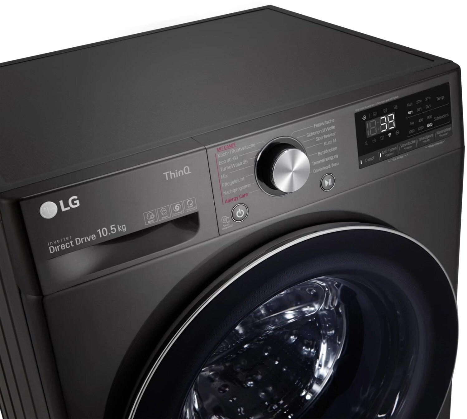 Masina de spalat rufe frontala LG F6WV710P2S AI DD, 10.5 kg, clasa energetica A, 1600 rpm, negru