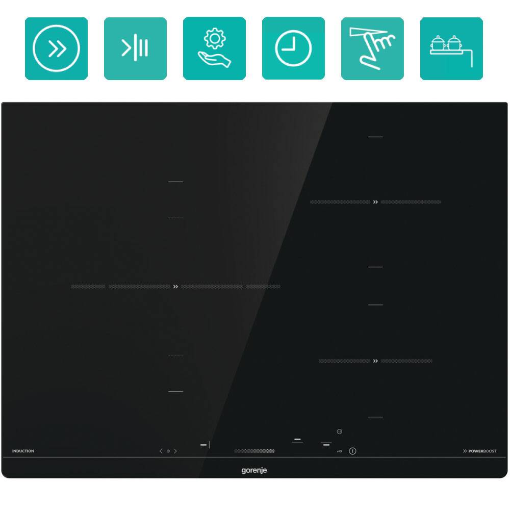 Plita incorporabila electrica Gorenje IS730BSC, Inductie, 70 cm, Negru