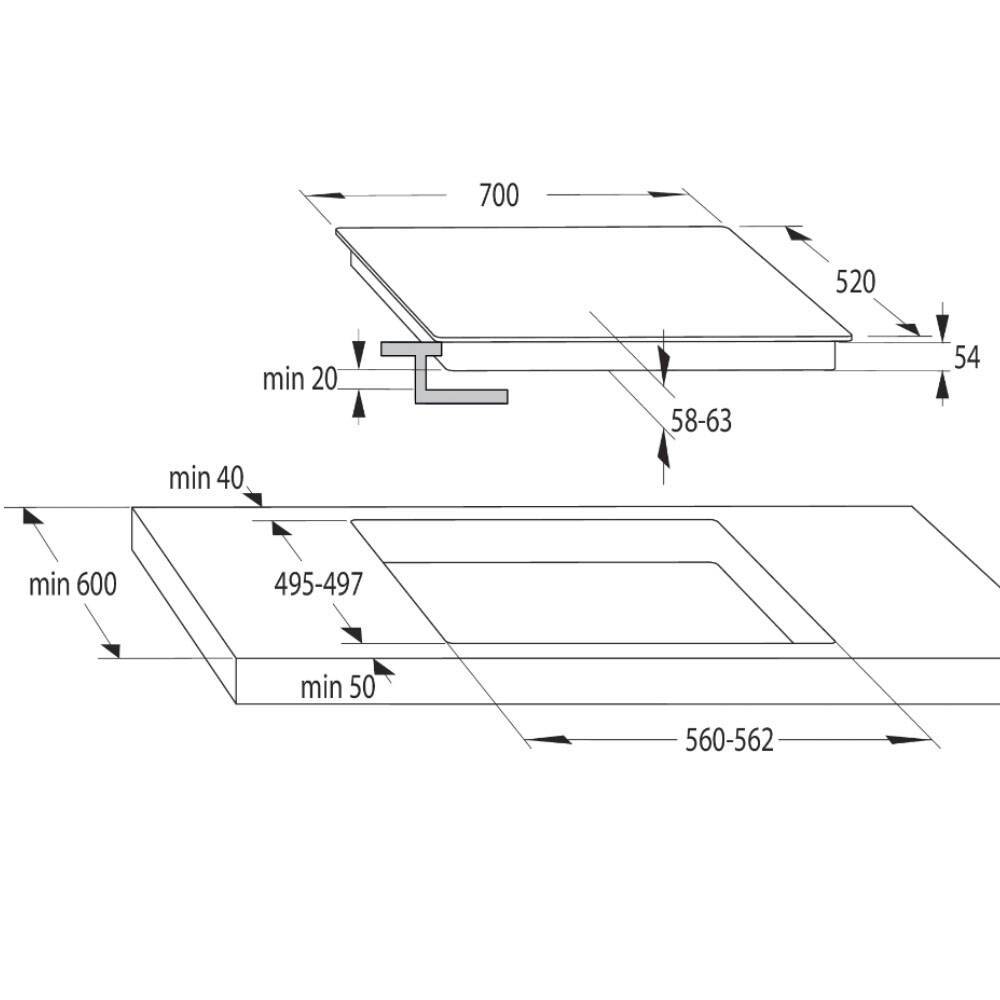 Plita incorporabila electrica Gorenje IS730BSC, Inductie, 70 cm, Negru