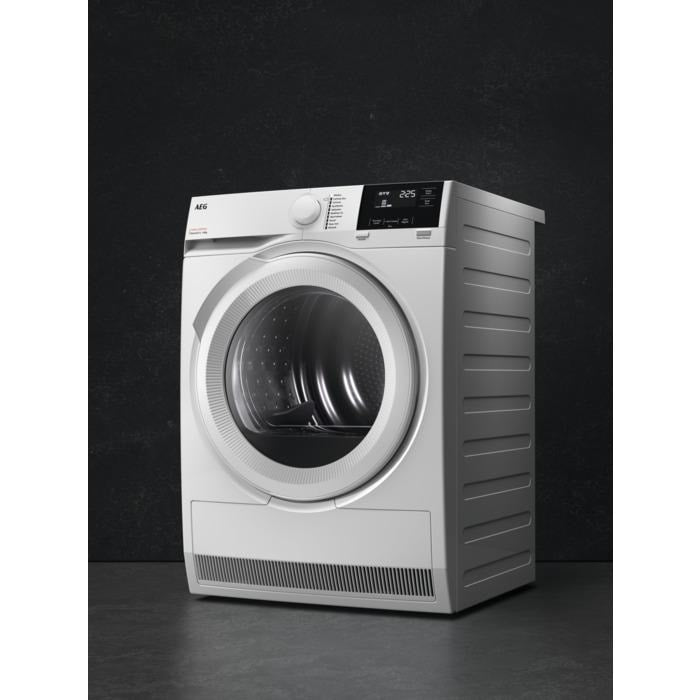 Uscator de rufe AEG Serie 7000 TR7T850EX, pompa de caldura, clasa energetica A++, 8 kg, ECO Lavatherm, alb