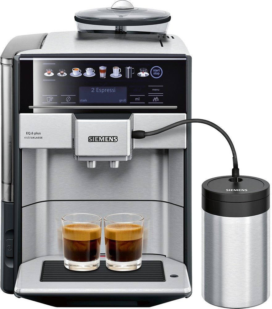 Espressor automat SIEMENS EQ.6 plus TE657F03DE, OneTouch, afisaj CoffeeSelect,1.7 litri, 19 bar, 1500 W, inox
