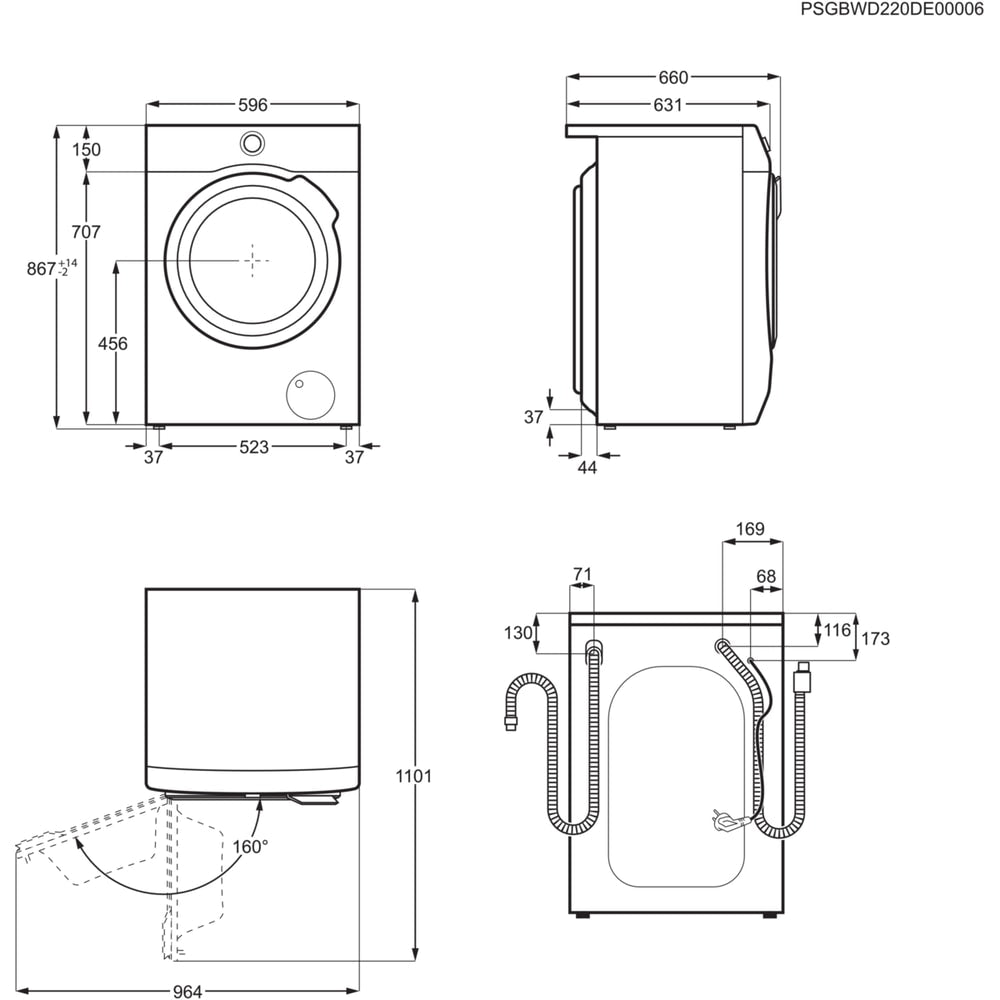 Masina de spalat rufe cu uscator AEG ÖKO Lavamat Serie 9000, LWR9W80609, clasa C, 10/ 6 kg, 1600 rpm, alb