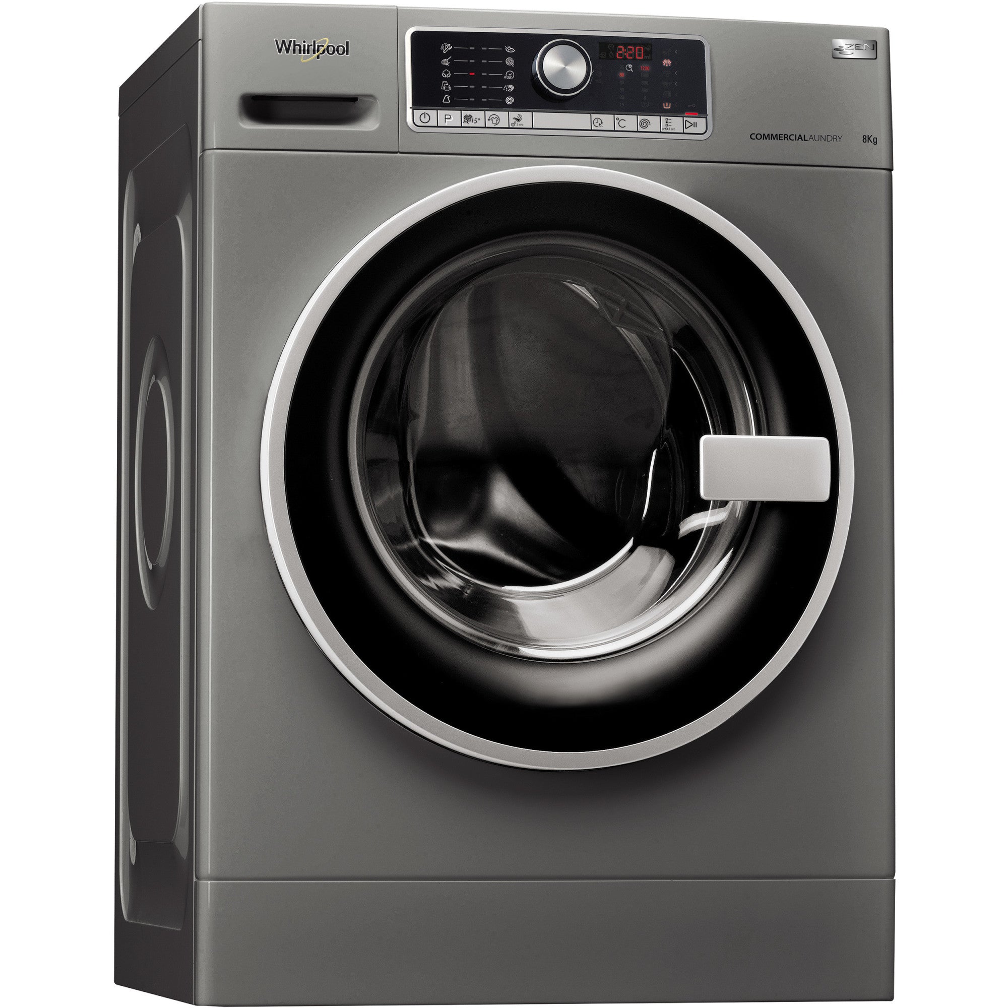 Masina de spalat rufe semi-profesionala Whirlpool Supreme Care AWG 812 S PRO, 8 kg, 1200 RPM, Eco Dose, 6 th sense, Zen Tehnology, Clasa A+++, Argintiu