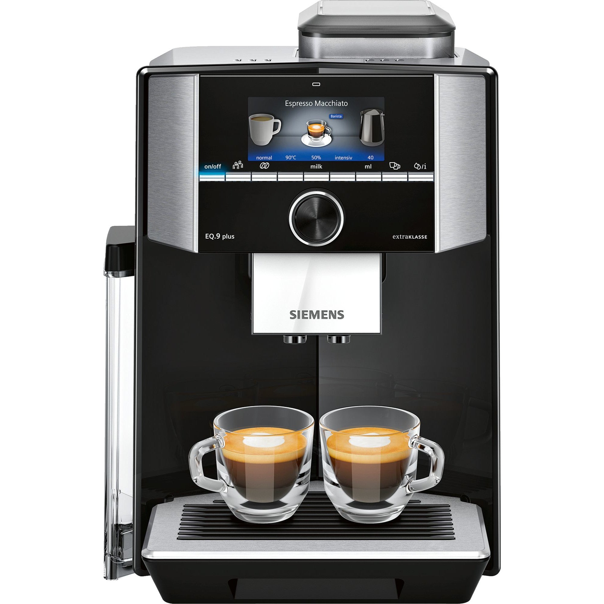 Espressor de cafea automat Siemens, TI995F09DE, EQ.9 Plus extraClass s500, 2.3 L, 19 bar, Negru