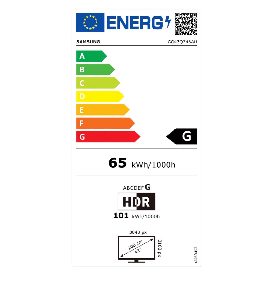 Televizor Samsung QLED GQ43Q74BAUXZG, Smart TV 4K UHD, HDR, control vocal, Game Motion Plus, 108 cm, negru
