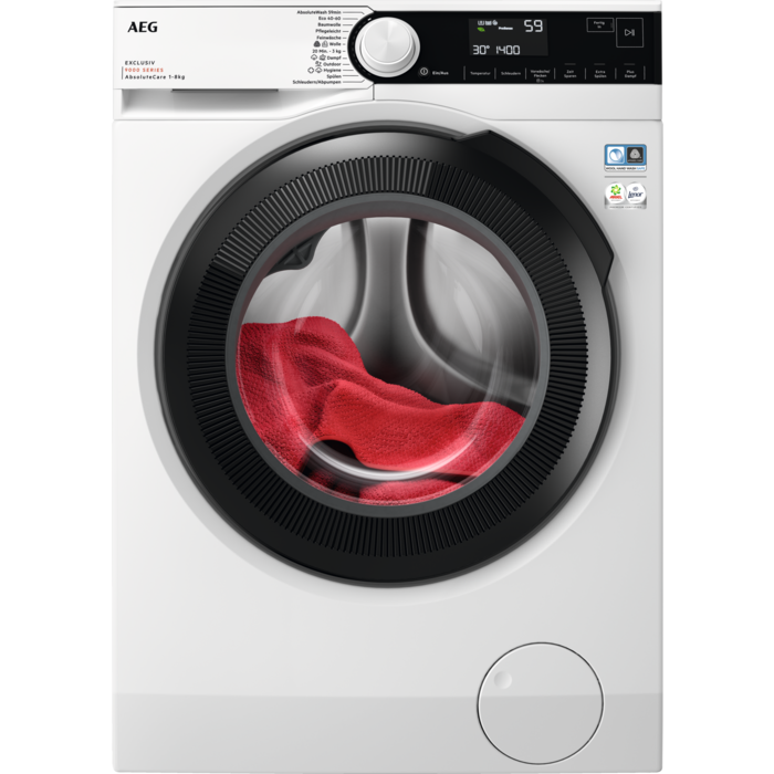 Masina de spalat rufe frontala AEG seria 9000 LR9G70489, 8 kg, clasa A, 1400 rpm, ECO LAVAMAT, alb