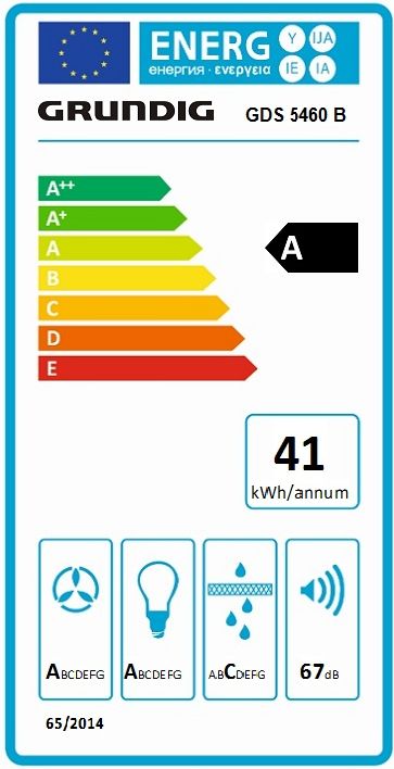 Hota decorativa Grundig GDS5460B, 90 cm, clasa A, 632 m³/h, Negru