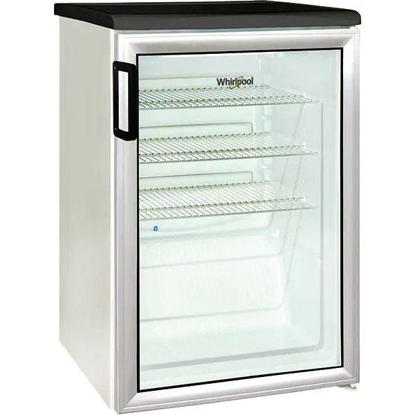 Vitrina frigorifica profesionala Whirlpool ADN 140 W, 123l, Clasa C, Control mecanic, Sticla dubla, H 85 cm, Alb