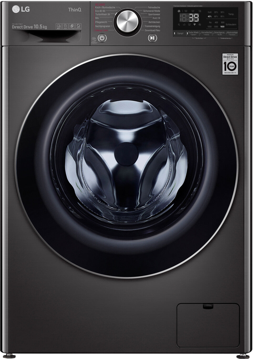 Masina de spalat rufe frontala LG F6WV710P2S AI DD, 10.5 kg, clasa energetica A, 1600 rpm, negru