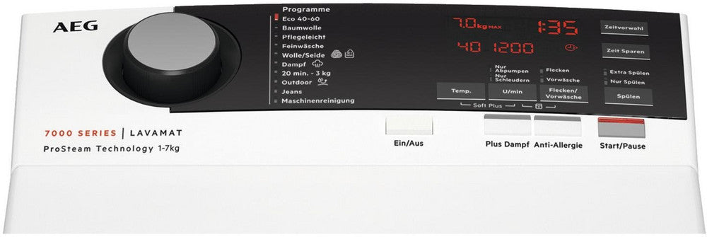 Masina de spalat rufe verticala AEG seria 7000 L7TL720EX, 7 kg, clasa C, 1300 rpm, LAVAMAT, alb