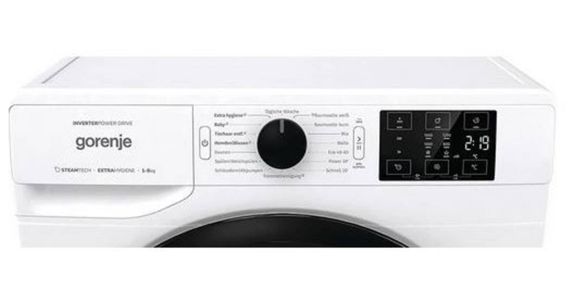 Masina de spalat rufe frontala Gorenje WNEI86APS, clasa A, 8 kg, 1600 rpm, Inverter PowerDrive Motor, SteamTech, Alb