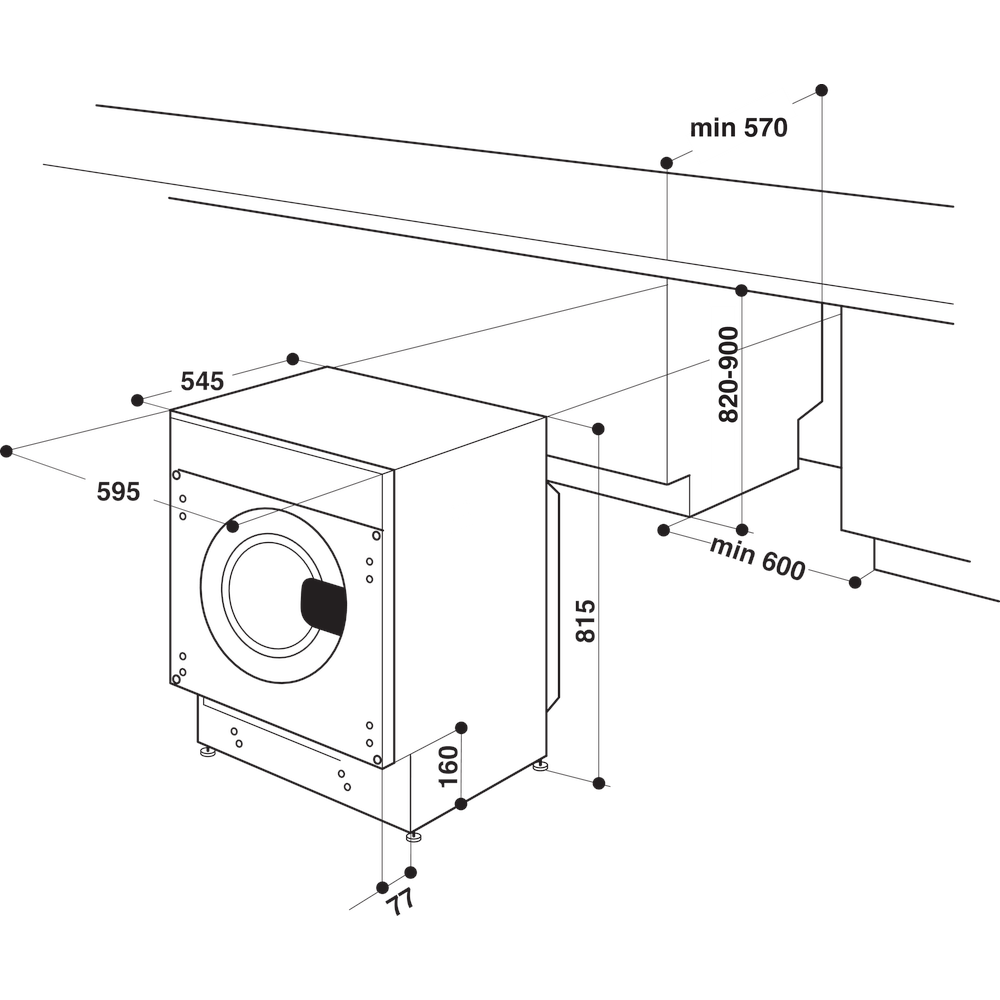 Masina de spalat rufe frontala Bauknecht BIWMBG71483E, clasa D, 7 kg, 1400 rpm, Alb