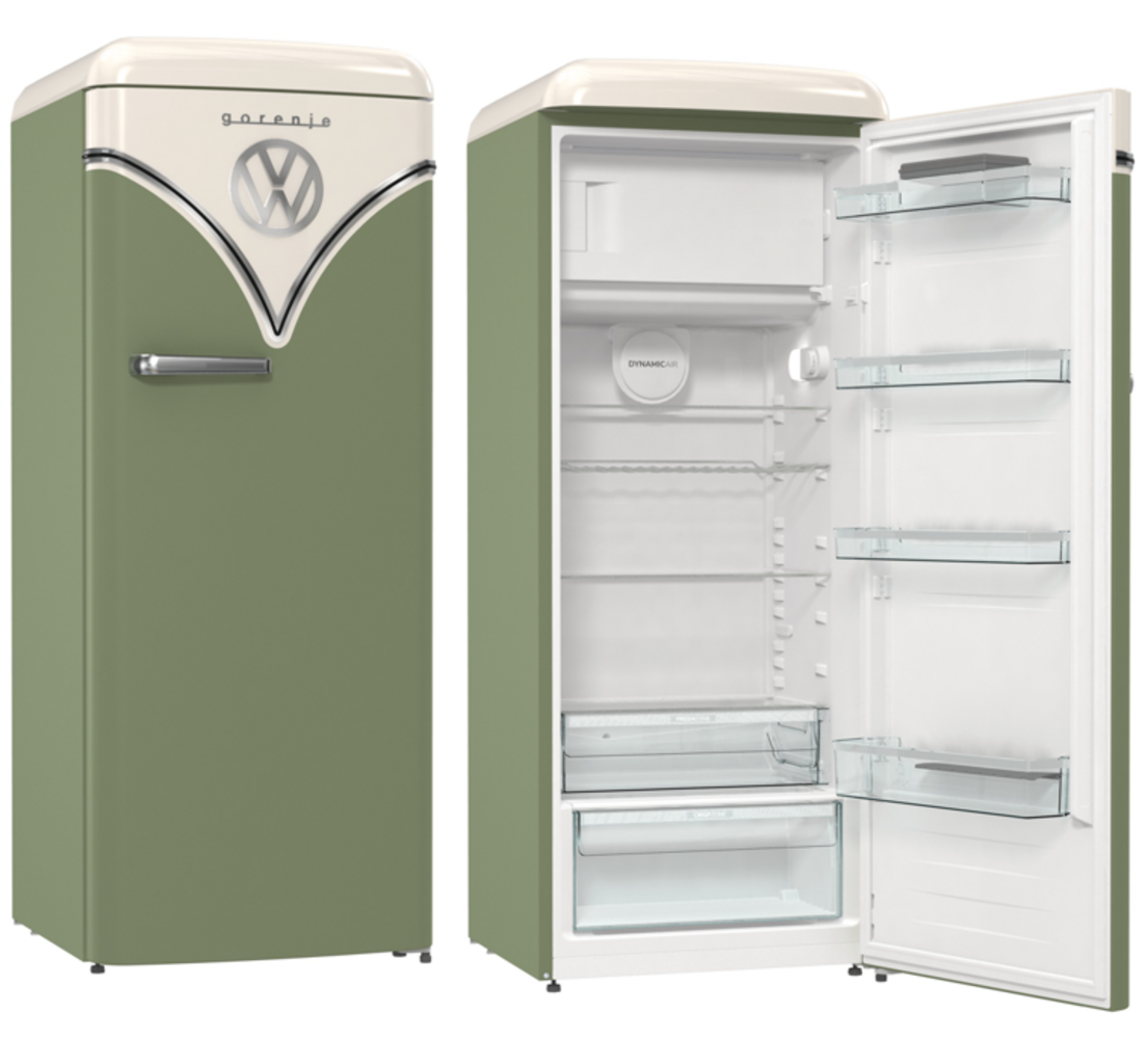 Frigider retro Gorenje OBRB615DOL, clasa D, 247 litri, 152.5 cm, Olive