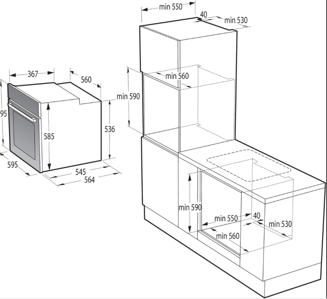 Cuptor electric incorporabil Gorenje BPSB737OTX, clasa A+, Piroliza, 77 litri, Inox