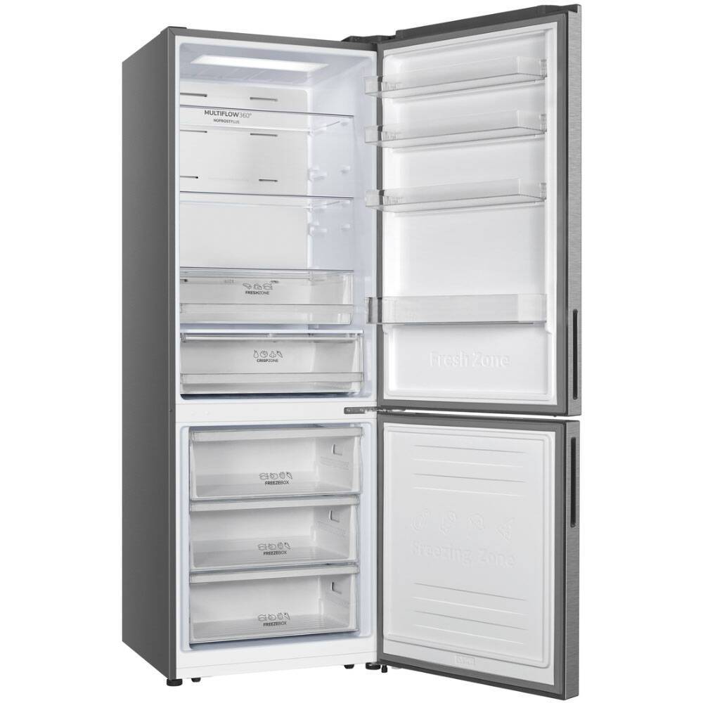 Combina frigorifica Gorenje NRK720CAXL4, Clasa C, No Frost, 70 cm, 495 litri, 201 cm, Argintiu