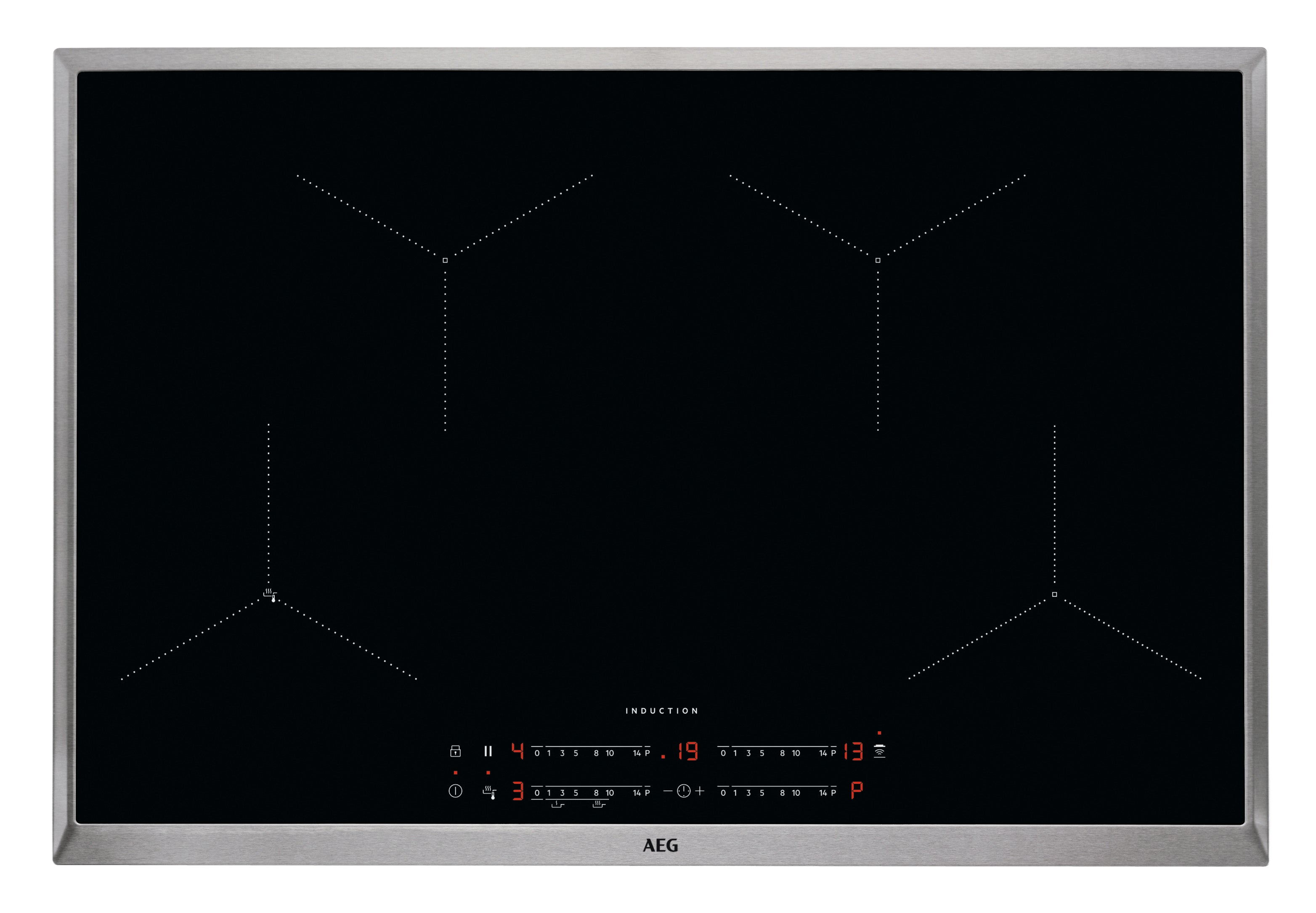 Plita electrica incorporabila AEG IAS8443BXB, Inductie, 80 cm, Negru