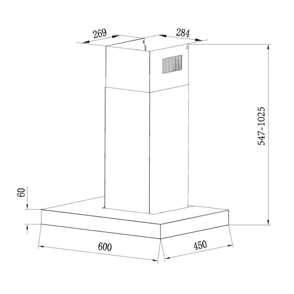 Hota decorativa Candy CTS6CEXWIFI, clasa A, 60 cm, 454 m3/h, Inox/Negru