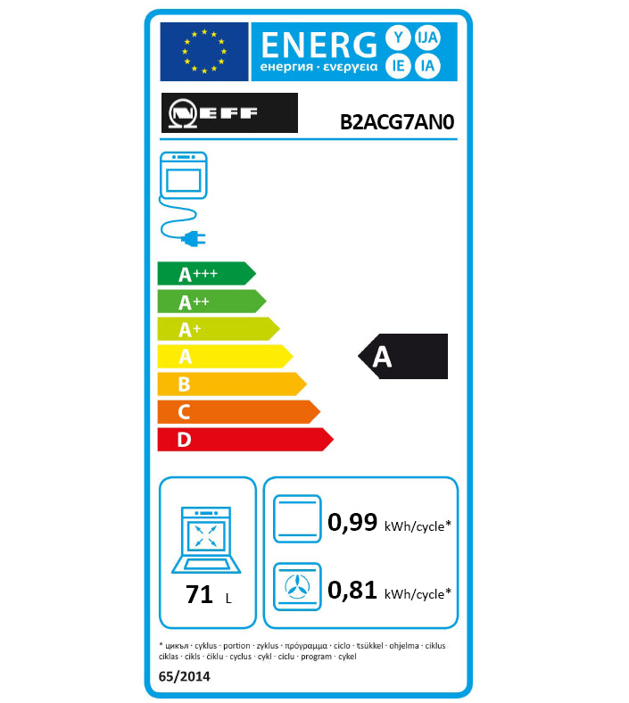 Cuptor electric Incorporabil Neff B2ACG7AN0, clasa A, Piroliza, 71 litri, Negru-Inox