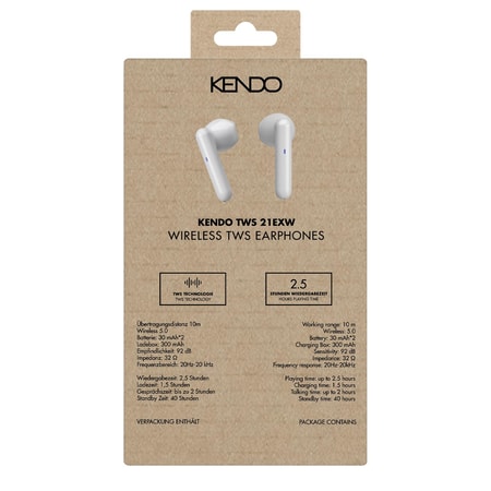 Casti True Wireless In-Ear KENDO TWS 21EXW, Bluetooth, Alb