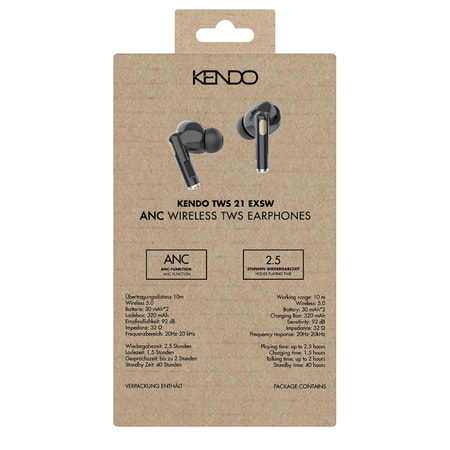 Casti True Wireless In-Ear KENDO TWS NC 21EXSW, Bluetooth, Noice Cancelling, Negru