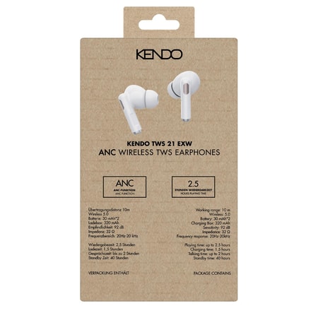 Casti True Wireless In-Ear KENDO TWS NC 21EXW, Bluetooth, Noice Cancelling, Alb