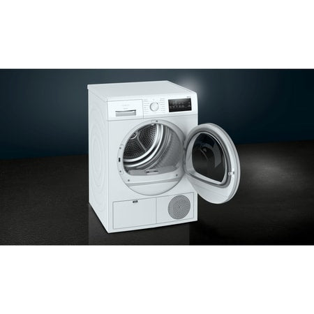 Uscator de rufe Siemens iQ300 WT45HV93, pompa de caldura, clasa A++, 8 kg, Alb