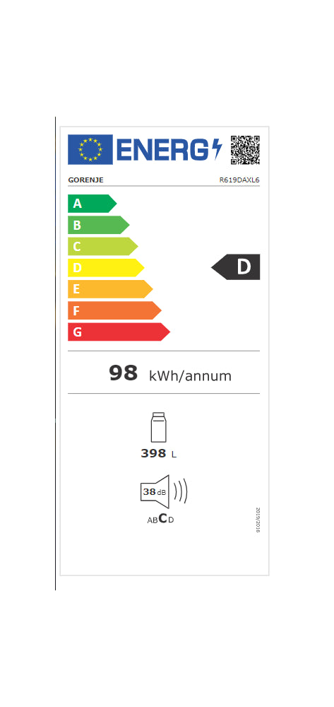 Frigider Gorenje R619DAXL6, clasa D, 398 litri, SuperCool, 185 cm, Argintiu