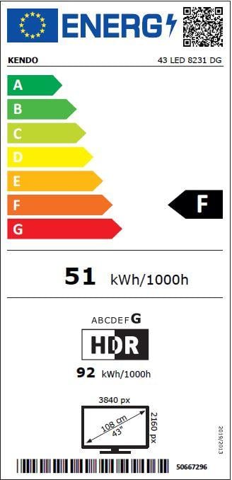 Televizor LED KENDO 43LED8231DG, Smart TV 4K UHD, HDR, control vocal, Linux, 108 cm, Negru
