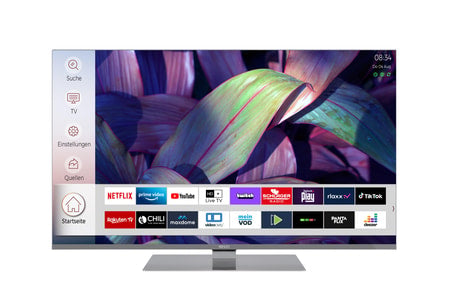 Televizor QLED KENDO 55QLED9231TS, Smart TV 4K UHD, HDR, control vocal, Linux, 139 cm, Argintiu