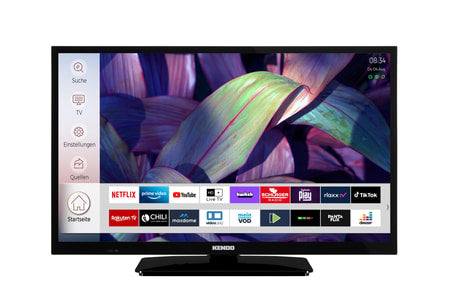 Televizor LED KENDO 24LED3231B, Smart TV, HD-Ready, HDR, control vocal, Linux, 60 cm, Negru