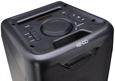 Boxa portabila KENDO Partybox 22EX, Bluetooth, 100 W RMS, USB, line-in, radio FM PLL, Negru