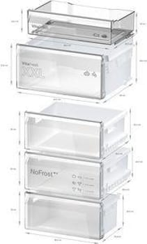 Combina frigorifica BOSCH KGN362IBF, Clasa B, 321 l, VitaFresh, Twin NoFrost, 186 cm inaltime, Inox