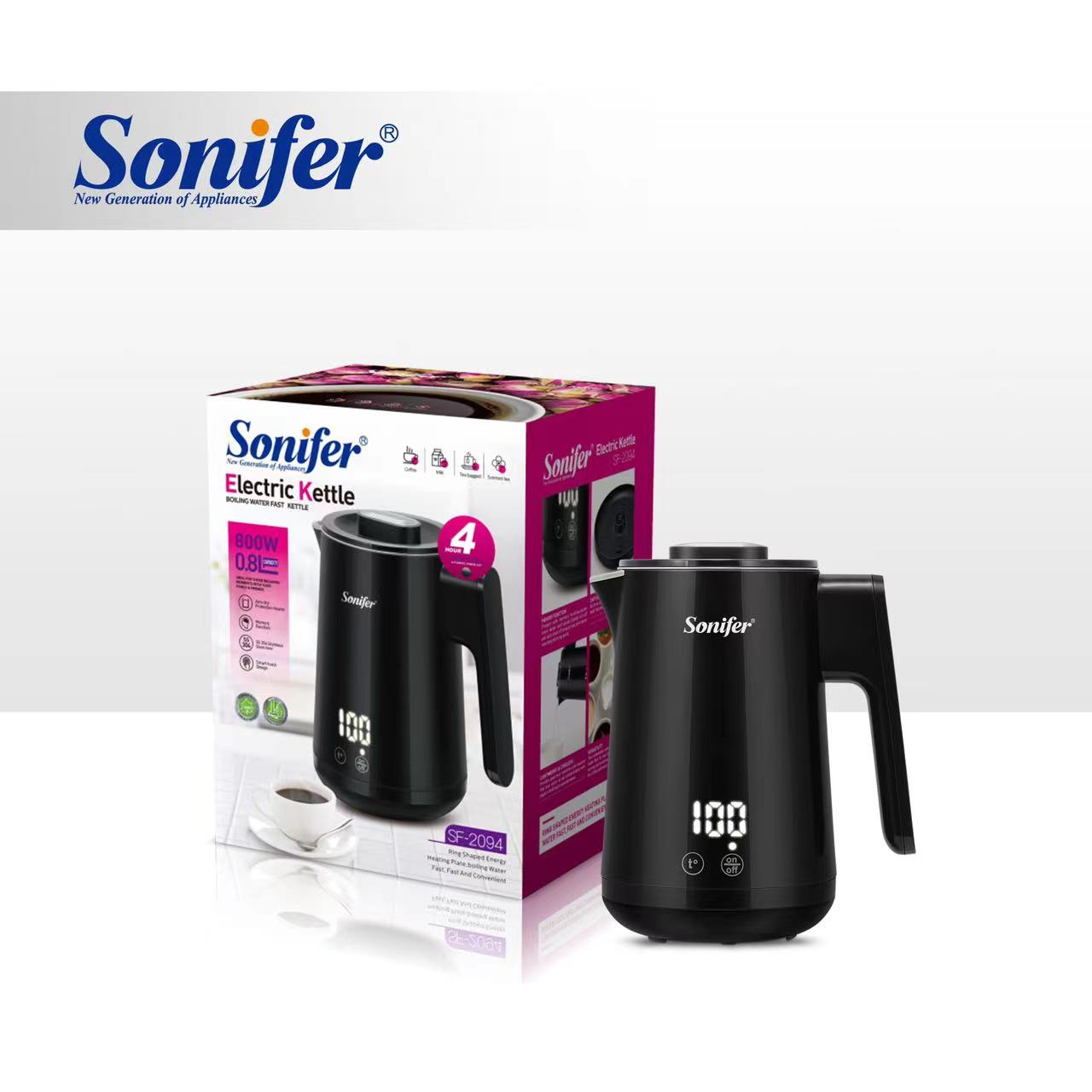 Fierbator de apa Sonifer SF-2094, 800 W, 0.8 litri, Negru