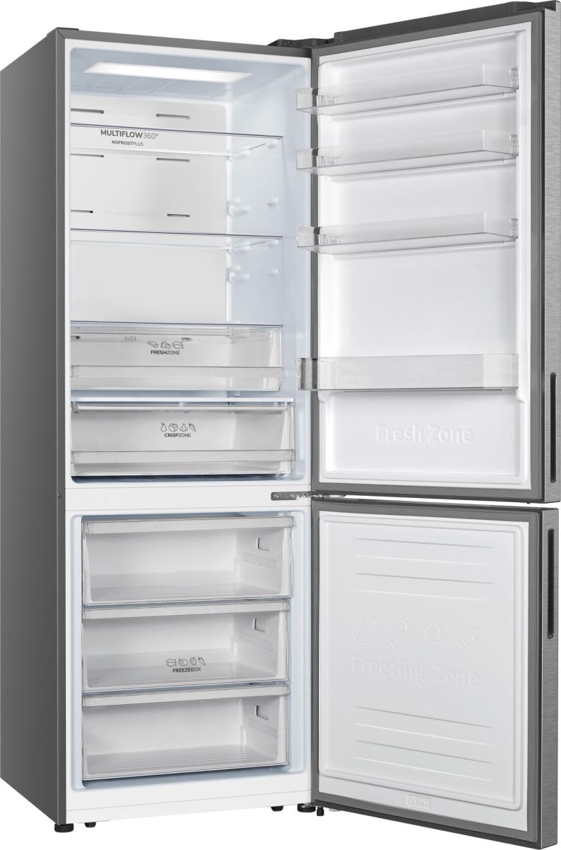 Combina frigorifica GORENJE NRK720EAXL4, Clasa E, No Frost Plus, 495 litri, 200 cm, Argintiu