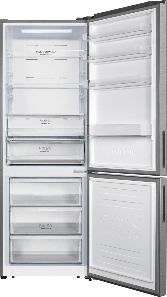 Combina frigorifica GORENJE NRK720EAXL4, Clasa E, No Frost Plus, 495 litri, 200 cm, Argintiu