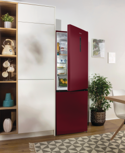 Combina frigorifica Gorenje NK89C0DR, clasa C, No Frost Plus, 361 litri, 200 cm, Bordeaux