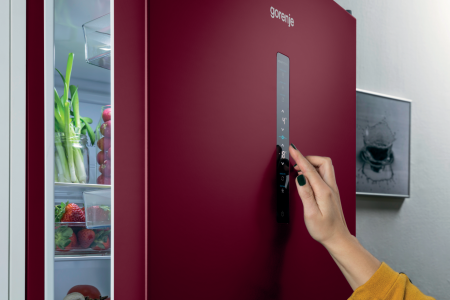 Combina frigorifica Gorenje NK89C0DR, clasa C, No Frost Plus, 361 litri, 200 cm, Bordeaux