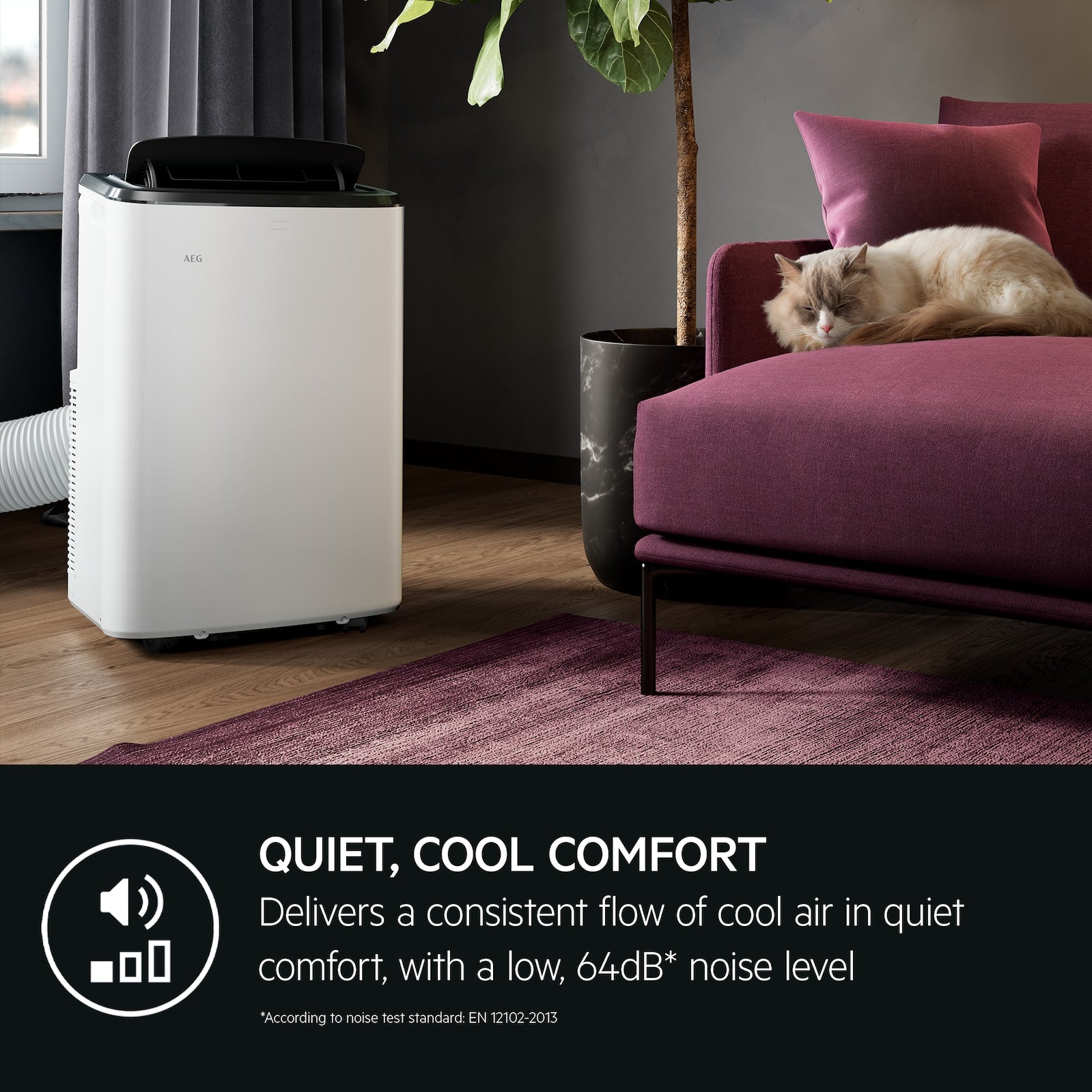 Aparat de aer conditionat portabil AEG AXP26U339CW, Comfort 6000, Wifi, 9000 BTU, Alb