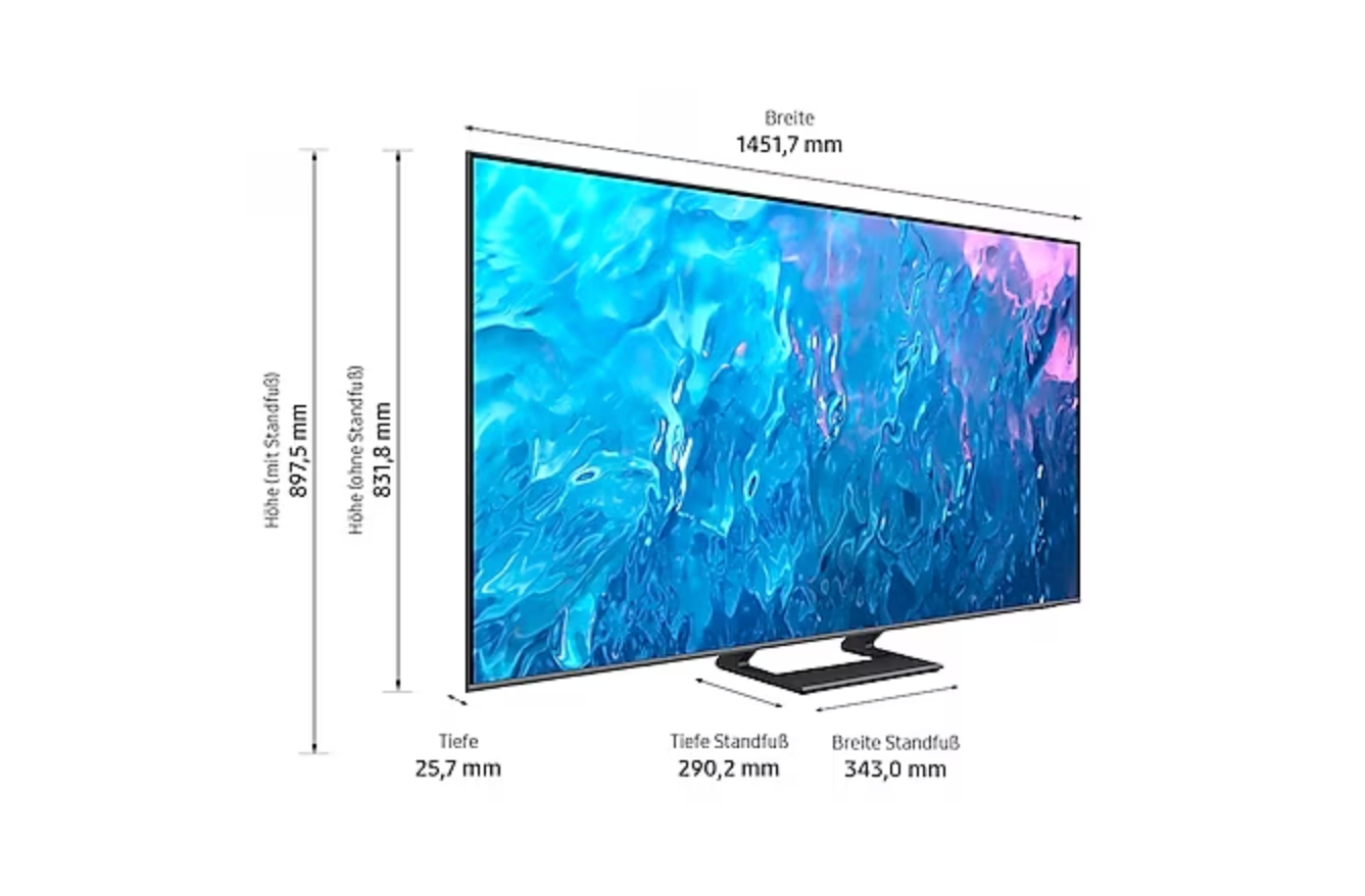 Televizor QLED Samsung GQ65Q74CAT, Smart TV 4K UHD, HDR, control vocal, functie de inregistrare, 163 cm, negru