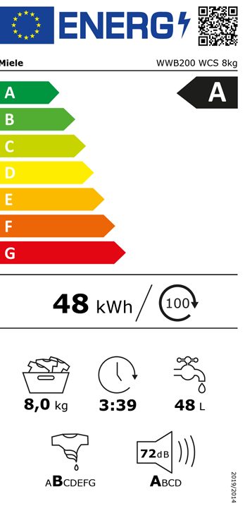 Mașină de spălat rufe MIELE WWB200 WCS 8kg W1 (8 kg, 1400 rpm, A)