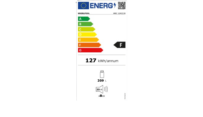 Frigider incorporabil Whirlpool WBC 12 AC 21 R, 122 cm, 209 litri, Alb