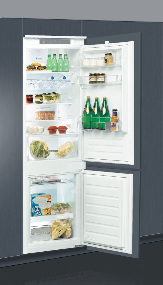 Combina frigorifica incorporabila WHIRLPOOL ART 7811/A+, Clasa F, LessFrost, 273 l, H 177 cm, 6th Sense, Inox