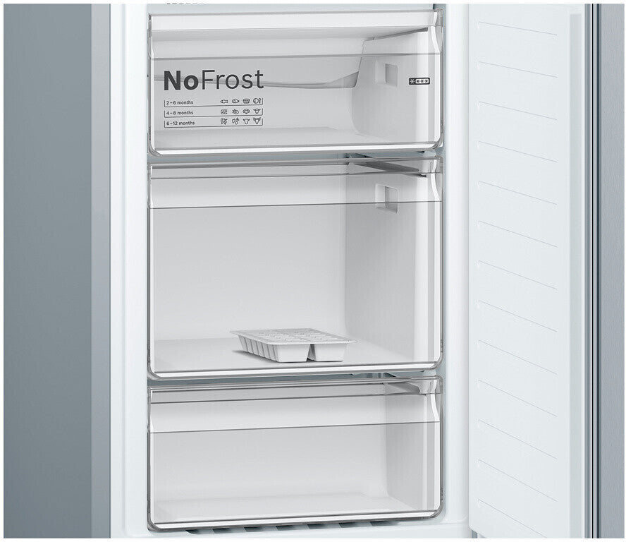 Combina frigorifica Bosch KGN34NLEB, No Frost, 300 litri, 186 cm, Inox