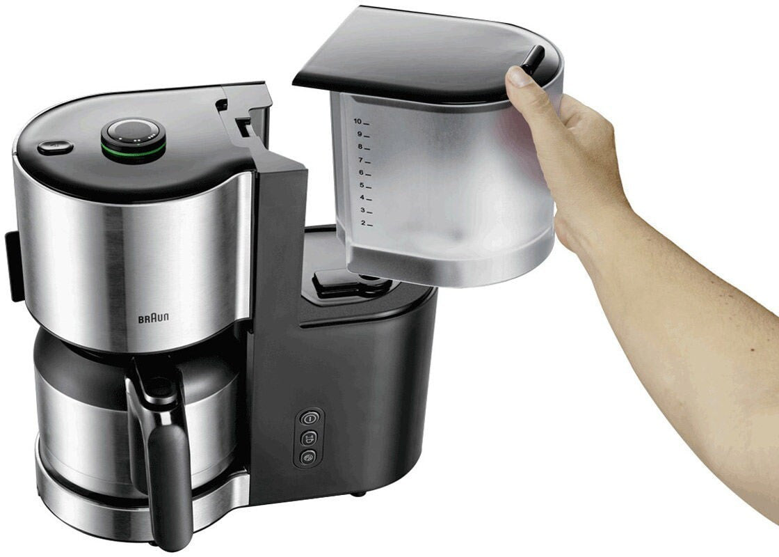 Cafetiera BRAUN IDCollection KF5105, 10 cesti, AromaSelect, OptiBrew, Negru/Inox