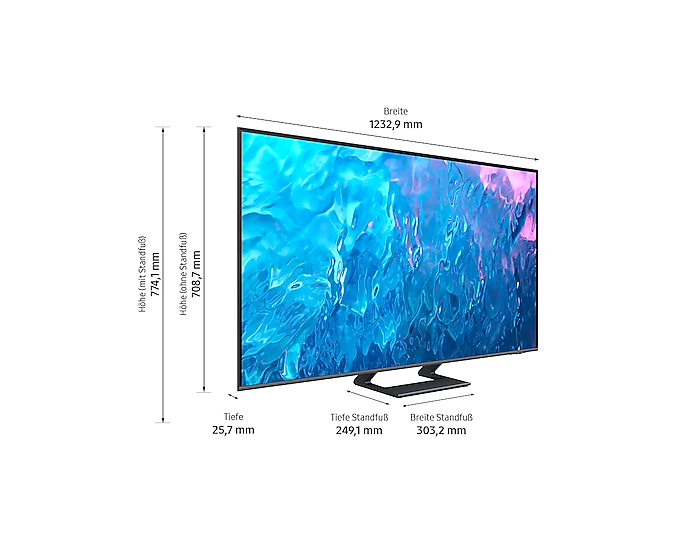 Televizor QLED Samsung GQ55Q74CATXZG, Smart TV 4K UHD, HDR, control vocal, functie de inregistrare, 100 Hz, Quantum 4K, 138 cm, Negru