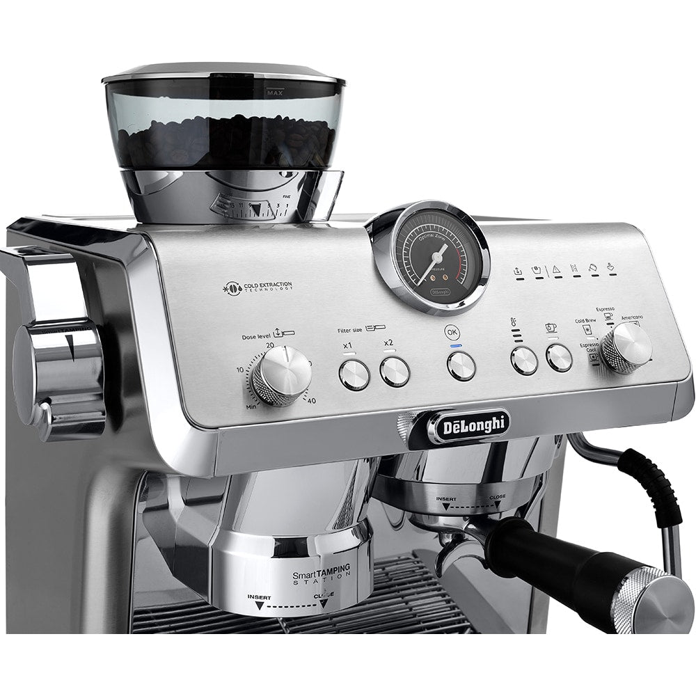 Espressor manual De'Longhi EC9555.MDE La Specialista OPERA, 19 bar, 1550W, My LatteArt, Dynamic Preinfusion, Tehnologie Extracție la rece, Inox