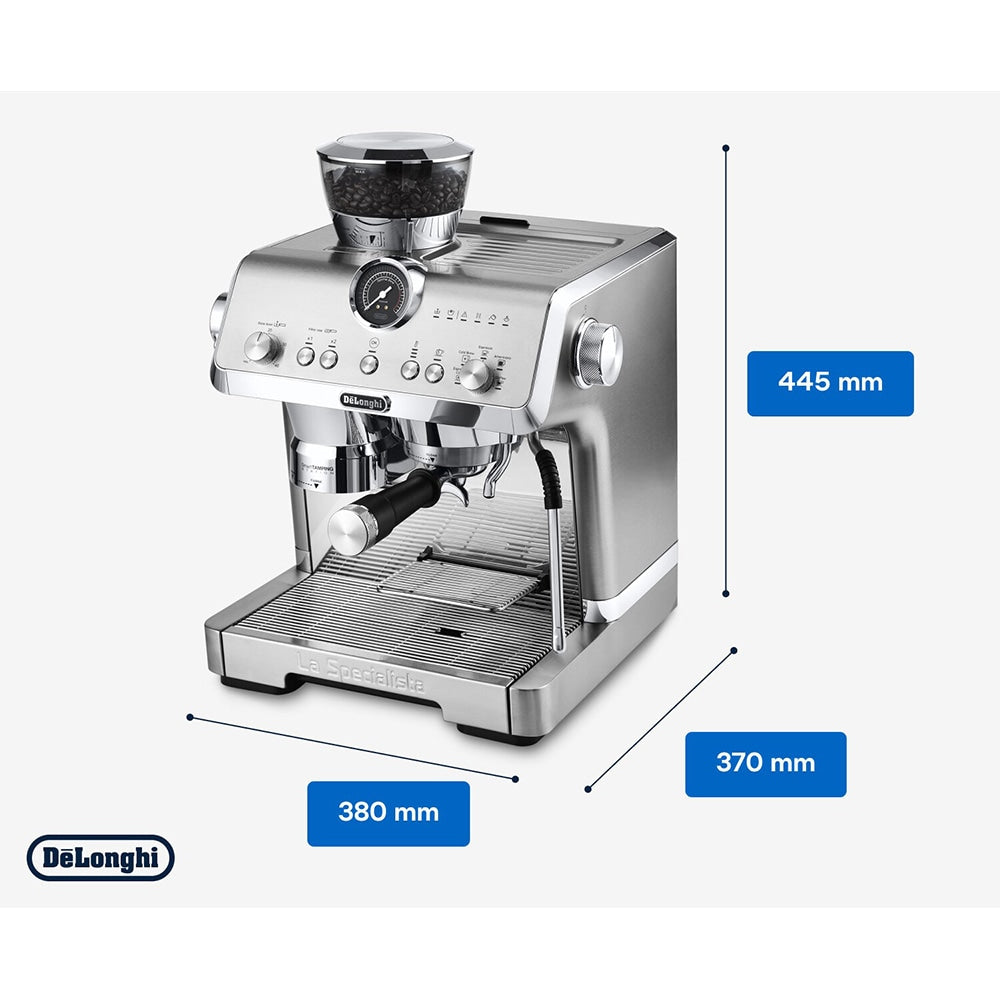 Espressor manual De'Longhi EC9555.MDE La Specialista OPERA, 19 bar, 1550W, My LatteArt, Dynamic Preinfusion, Tehnologie Extracție la rece, Inox