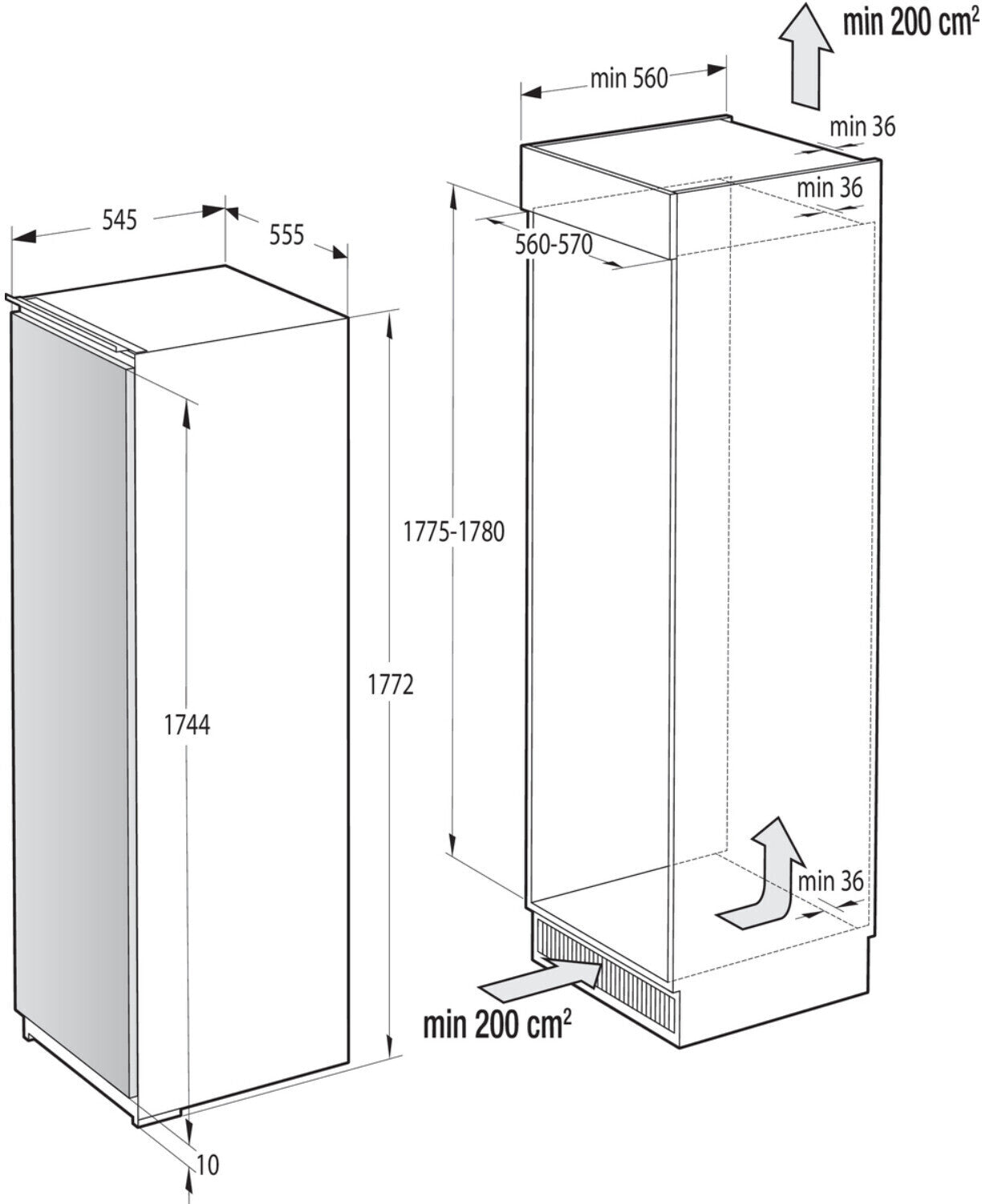 Congelator incorporabil Gorenje FNI518EA1, clasa E, 212 litri, 177 cm, Alb